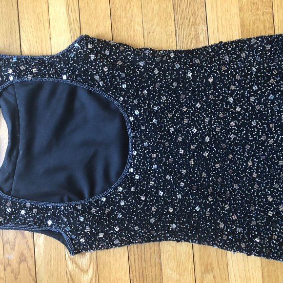 Stenay Vtg 90s Black Silk Beaded Full Length Dress Glamcore Old Money Sparkly - Picture 14 of 16